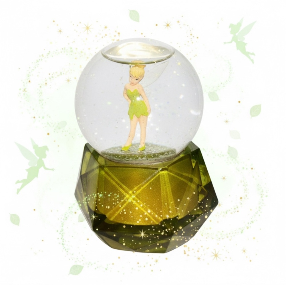 Disney Rare Tinker Bell‎ Miniature Snow Globe Disney World Peter Pan Sparkly